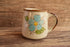 Light Blue Flower Stoneware Vintage Mug